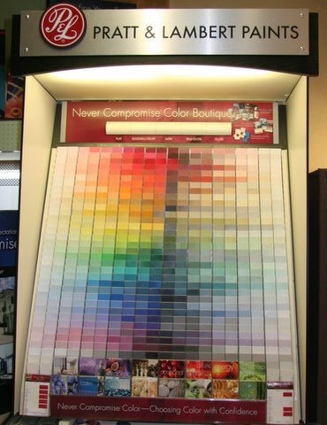 Paints colors display from Galbraiths Inc. Flooring in Carthage, MO